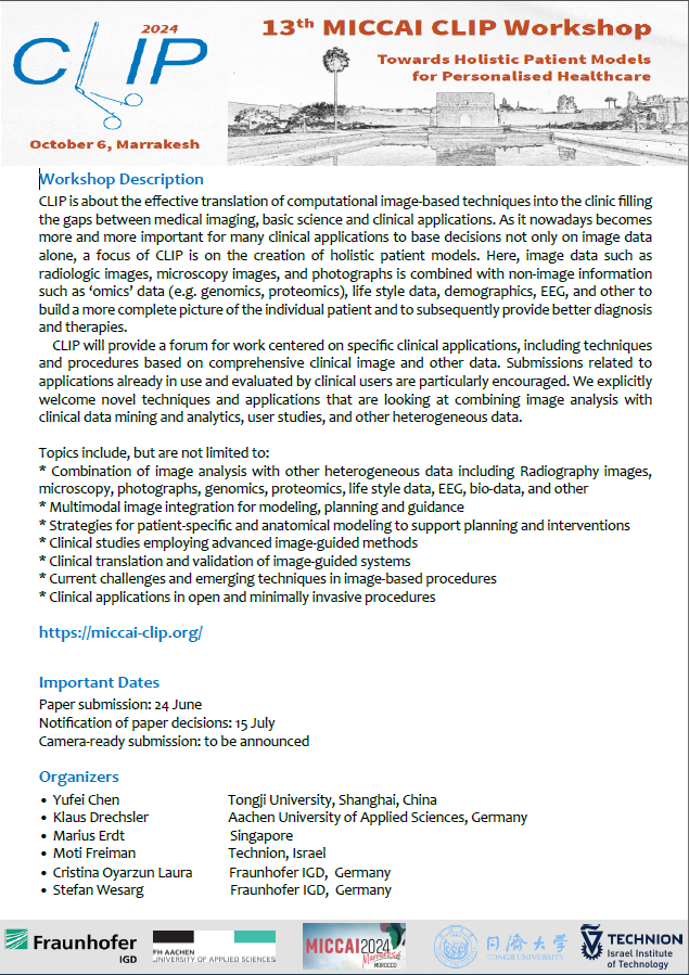 Agenda 13th MICCAI CLIP